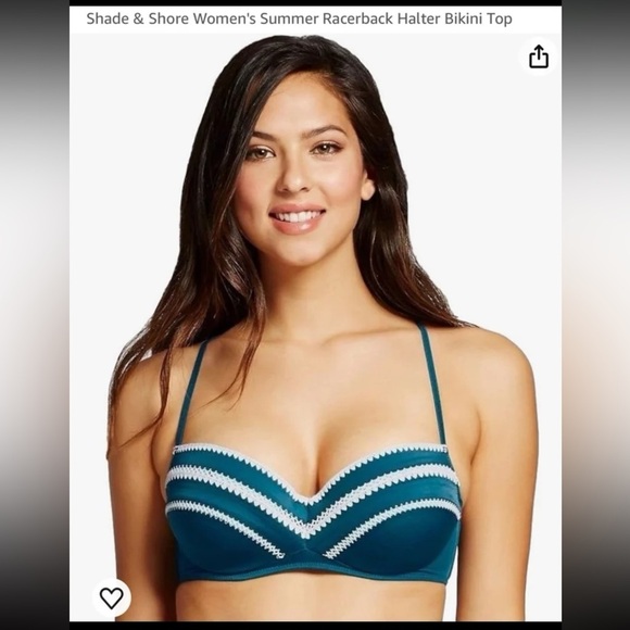Shade & Shore Women's Summer Racerback Halter Bikini Top. Size 38DD. - Picture 1 of 8